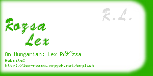 rozsa lex business card